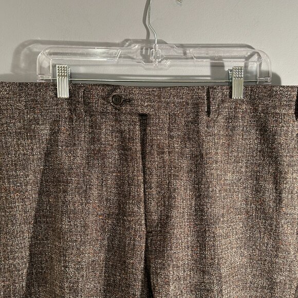 Brooks Brother 1818 Regent Italian Tweed Trousers Grey Wool Silk Cot Bld, 38x31 - Picture 6 of 10